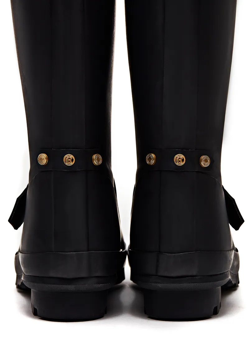 Holland Cooper Sherpa Lined Regency Wellington in Matte Black-4